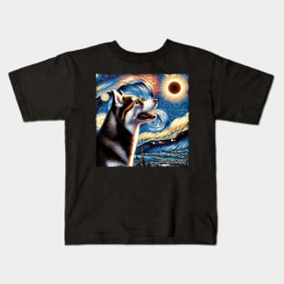 Siberian Huskie Eclipse Expedition: Stylish Tee for Snow-Loving Dog Fans Kids T-Shirt